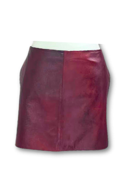 Sheepsking Leather Biker Vest in Wine - Tenku Designs