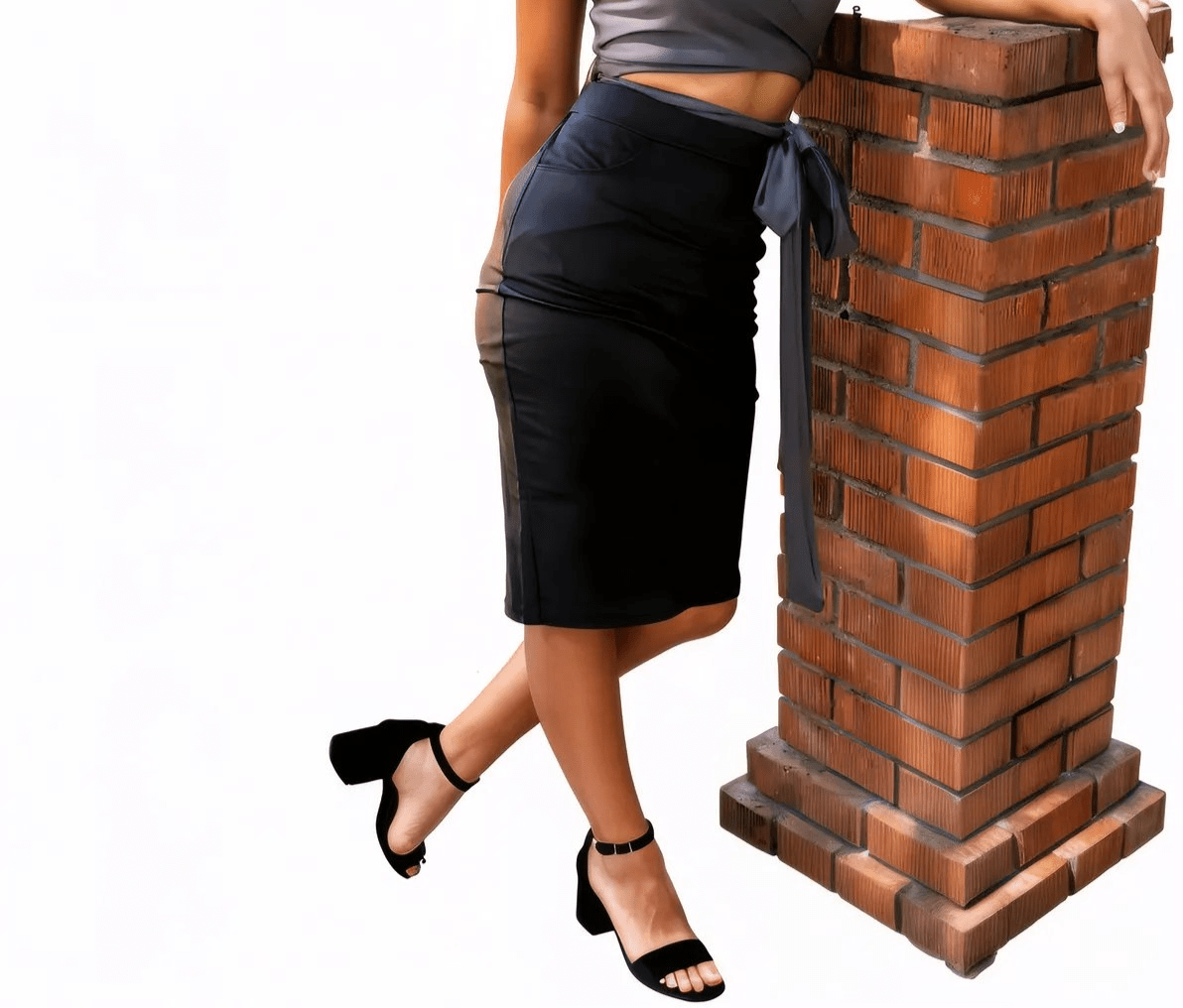 Timeless Leather - Like Pencil Skirt Black - Tenku Designs