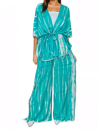 Turquoise Boho Tie - Dye Pants Set – Cozy, Chic & Effortlessly Stylish - Tenku Designs