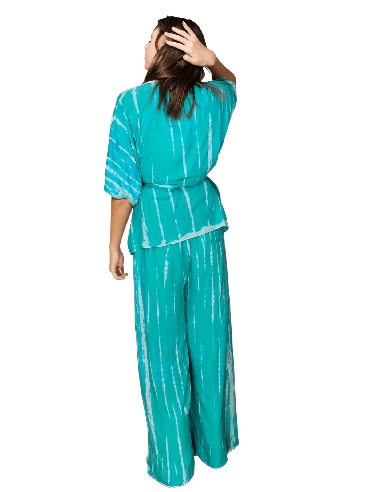 Turquoise Boho Tie - Dye Pants Set – Cozy, Chic & Effortlessly Stylish - Tenku Designs