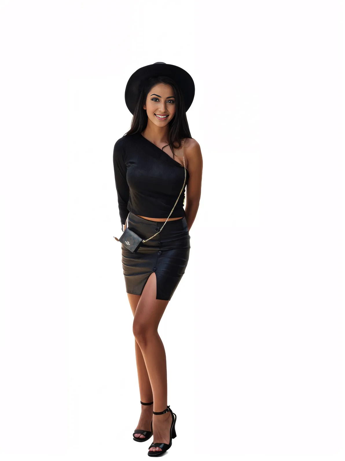 Vegan Leather Mini Skirt – High - Waisted Black - Tenku Designs