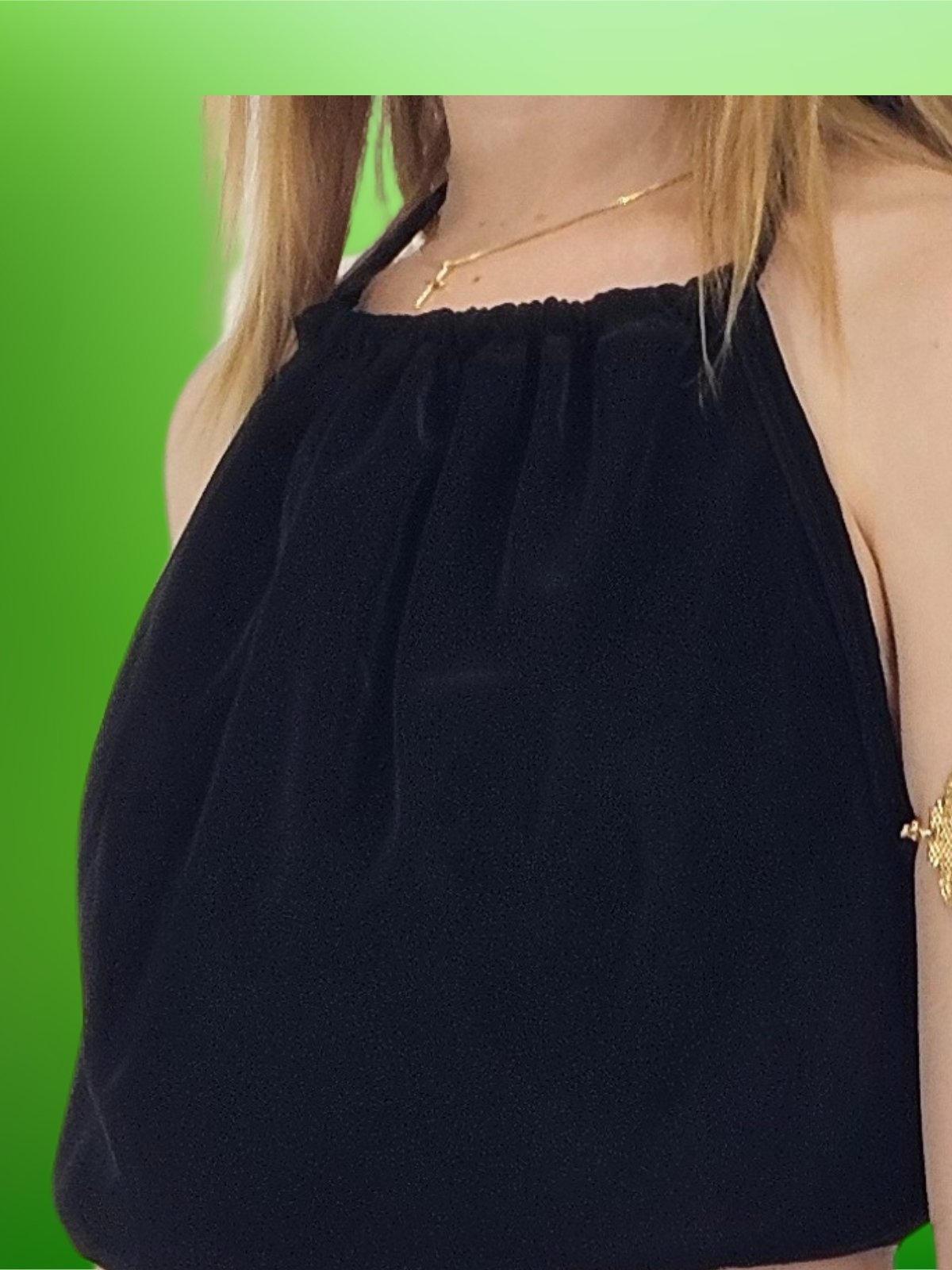 Velvet Backless Drawstring Halter Top Black - Tenku Designs